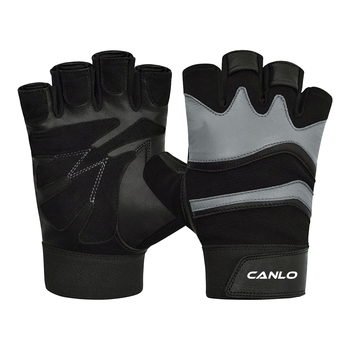 CANLO Leather Gym Fitness Gloves